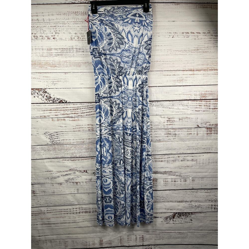 Cynthia Rowley Dress Women's SZ XS Blue White Maxi Lined Paisley Boho Sleeveless - Picture 9 of 10